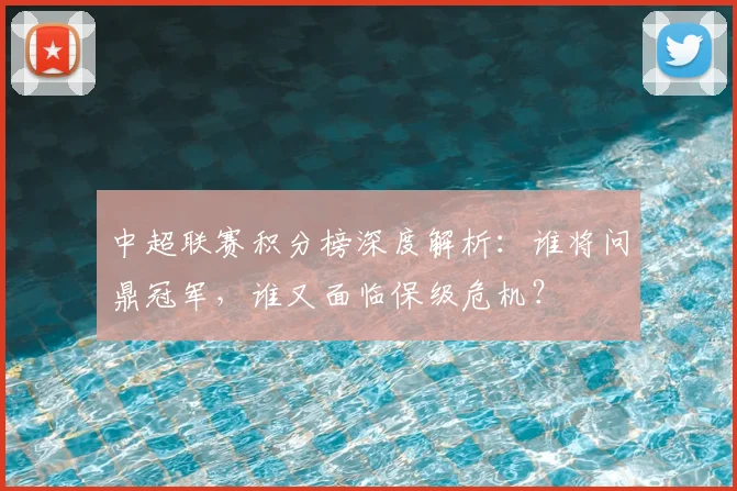 中超联赛积分榜深度解析:谁将问鼎冠军,谁又面临保级危机?