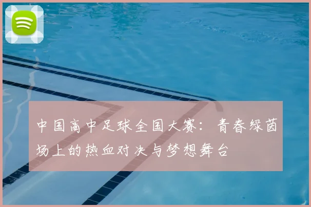 中国高中足球全国大赛:青春绿茵场上的热血对决与梦想舞台
